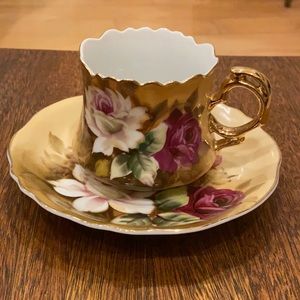 Vintage Lefton Hand Painted Teacup & Saucer
